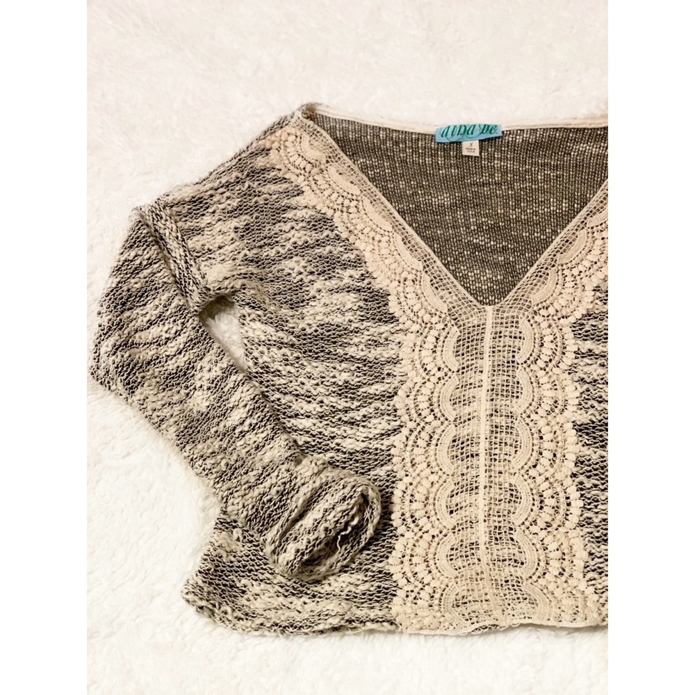 Lace/pulled thread sweater